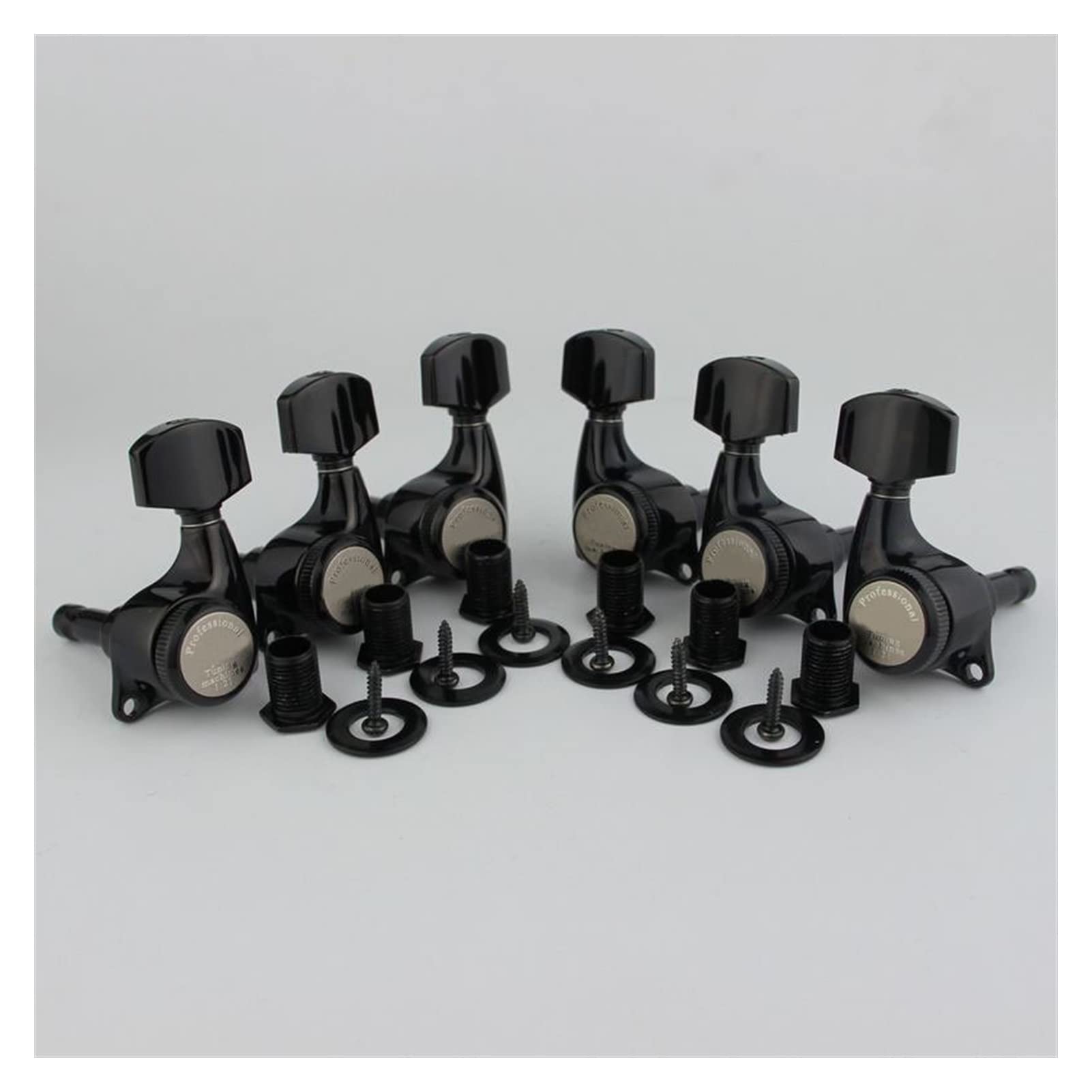 Upgrade-Version Schwarz Gitarre-Verriegelungs-Tuner E-Gitarren-Maschinenköpfe-Tuner 3R3L. Getriebeverhältnis 1:21 Lock Tuning Pegs Stimmwirbel Mechaniken