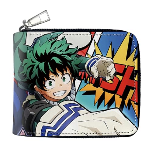 RYNDEX My He-ro Academ-ia Anime Wallets, Süß Spaß Einzigartig Karten Portemonnaie, Mädchen Geldtasche mit Münzfach und Geldscheinfach(Color:Multicolor 12)