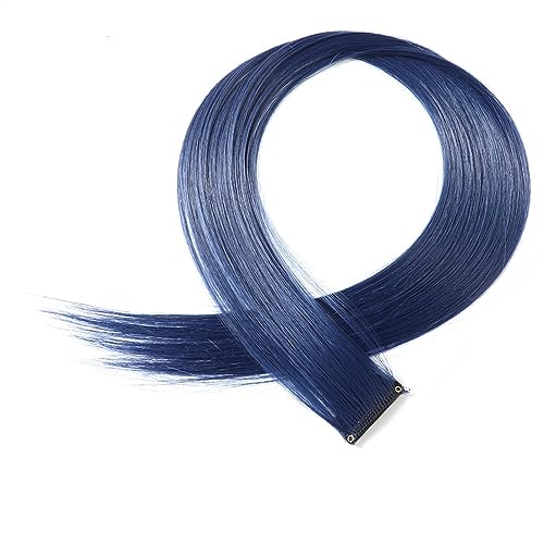 Clip-in-Haarverlängerungen Farbige Clip-in-Haarverlängerungen, 55,9 cm, Regenbogenfarben, lange, glatte Haarteile, Clip-in-Synthetik, Halloween, Cosplay, Mode, Party, Geschenk for Frauen und Mädchen C