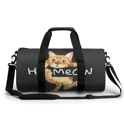 Niedliche Katze Sport Duffel Bag Sporttasche Reisetasche Handgepäck Tasche Schwimmtasche Weekender Bag 45x23x23cm