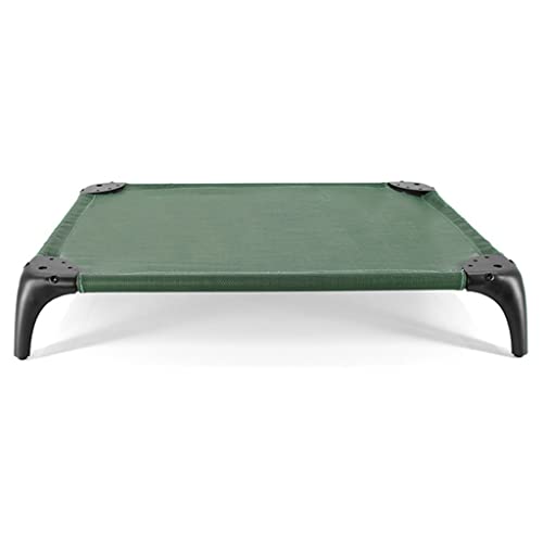 Erhöhtes Hundebett, erhöhtes Hundebett, atmungsaktives Haustierbett, Outdoor-Hundebett, strapazierfähiges Netzgewebe (Color : Green, S : 85 * 65 * 13cm)