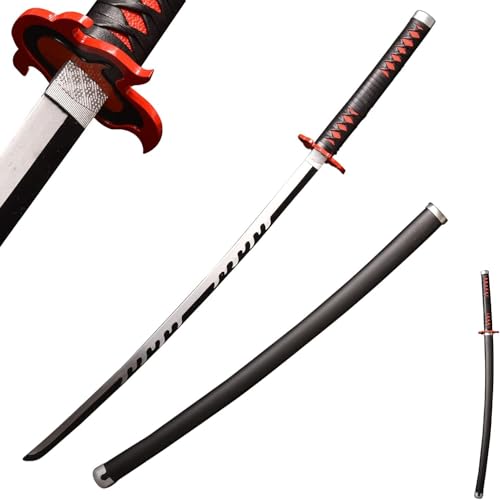 MAUXpIAO Sword Valley Demon Slayer Schwert aus echtem Metall, handgefertigtes Samurai-Schwert Cosplay-Anime-Schwert, ca. 104cm-rengoku/tanjiro/inosuke/kokushibou A Variety of Styles echt/b6/A