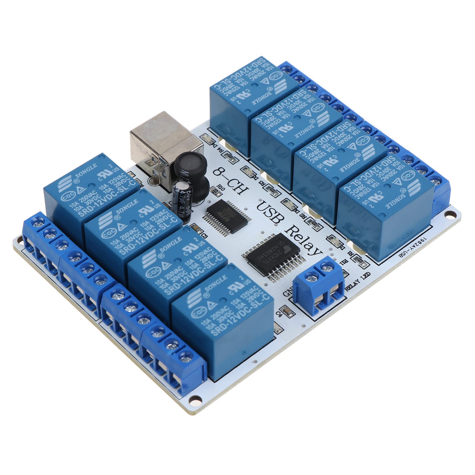 Qsvbeeqj 12V 8-Kanal USB Relaismodulplatine Hochempfindlicher Computercontroller Für W/PCB Platine