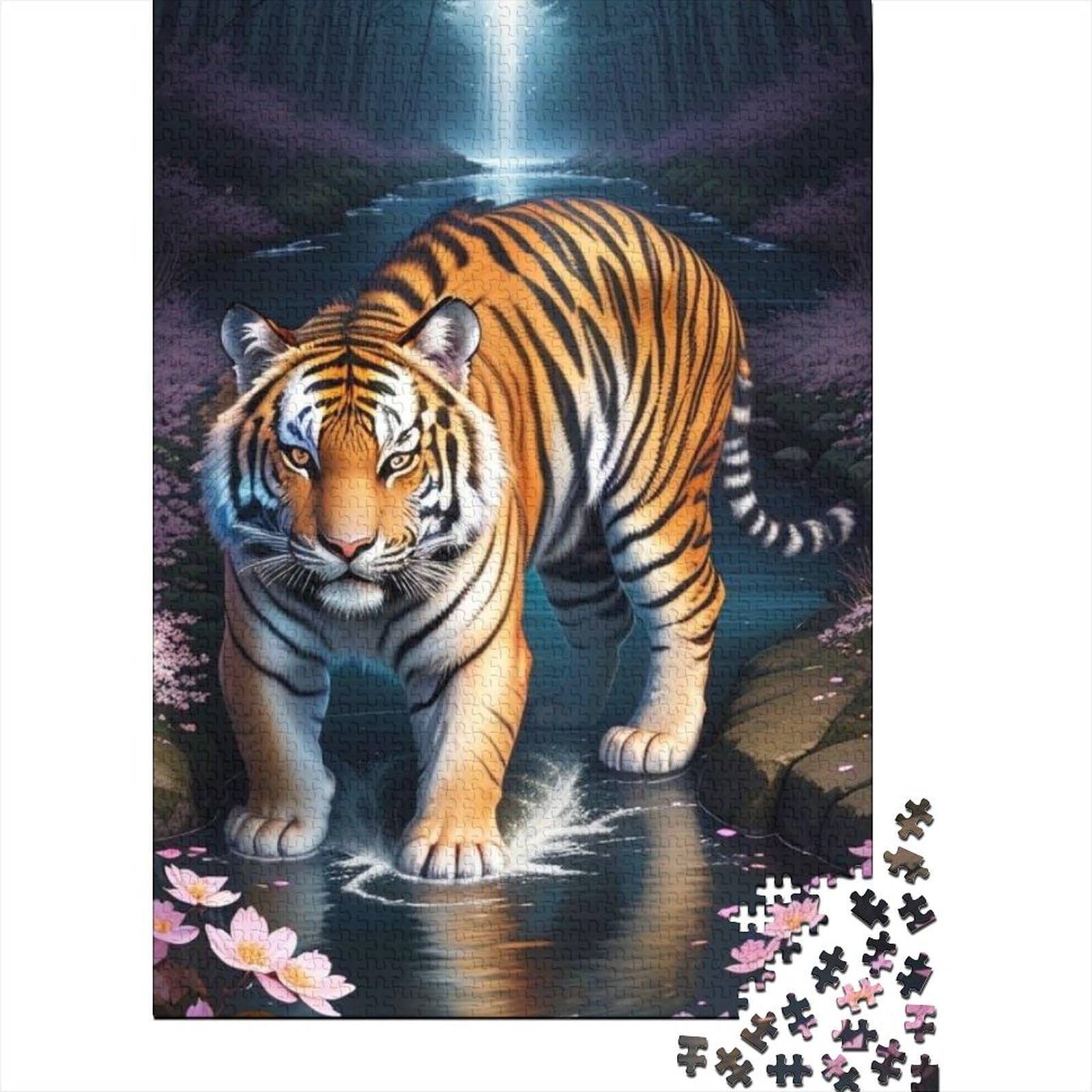 1000-teiliges Puzzle für Erwachsene und Teenager. Tiger-Puzzle für Erwachsene und Teenager. Holzpuzzle für Erwachsene und Teenager (Größe: 75 x 50 cm).