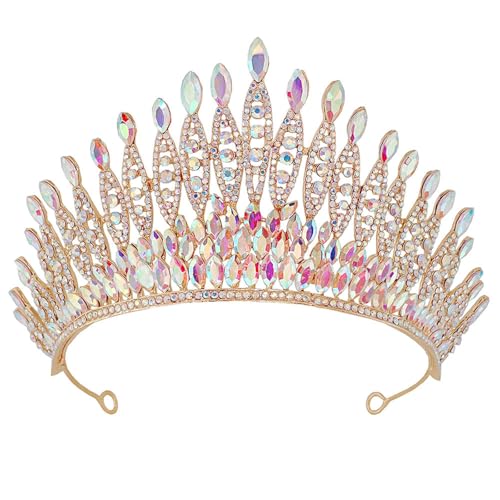 Zdprkqzvz Braut Kopfschmuck Mit Schimmernden Strasssteinen Bunten Kristallen Tiaras Für Hochzeiten Und Partys Eleganter Haarschmuck Für Frauen