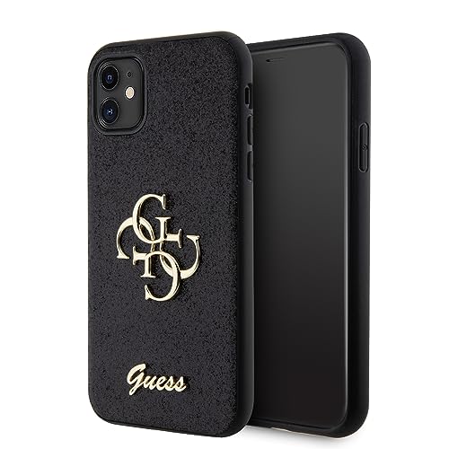 Guess GUHCN61HG4SGK Hülle für iPhone 11 / Xr 6.1" Schwarz hardcase Glitter Script Big 4G