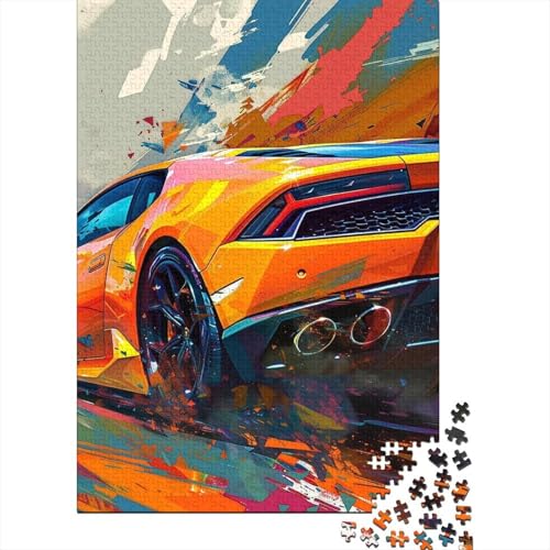 Farbige Sportwagen-Puzzles, Puzzles für Erwachsene und Jugendliche, schwierige und anspruchsvolle Puzzles mit 1000 Teilen, schwierige und anspruchsvolle Puzzles mit 1000 Teilen 29,53x19,69 Zoll