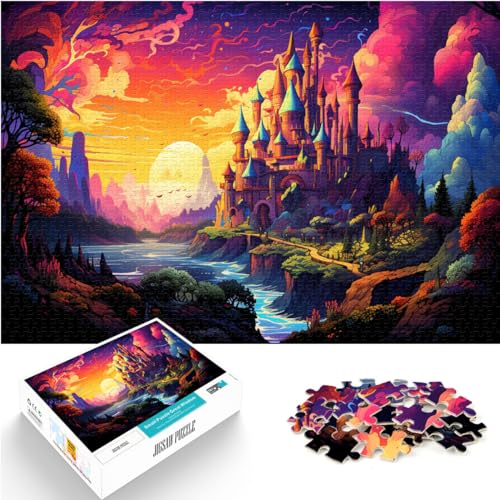 Puzzle für farbenfrohe Psychedelia im Valley Castle. Puzzle für Erwachsene und Ren. 1000-teiliges Holzpuzzle mit passendem Poster und Wissensblatt. 1000 Teile (50 x 75 cm)