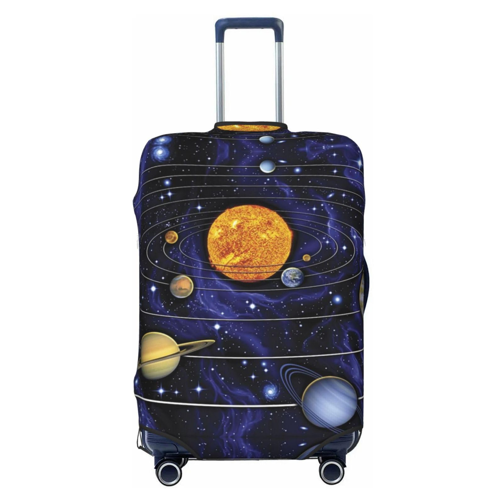 Miniks Solar Galaxy Reisegepäckabdeckung, robuster Kofferschutz, passend für 45,7 - 81,3 cm große Gepäckstücke, Schwarz, Large