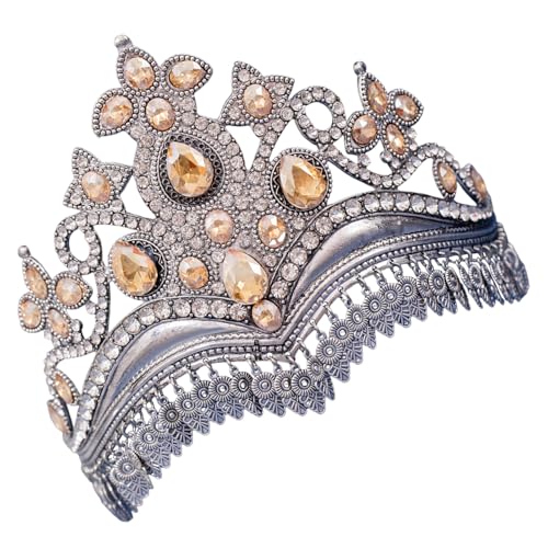 SANRLO Elegante Braut-Strass-Krone, Diadem, handgefertigt, Kristalle, Kopfschmuck, verstellbar, Hochzeits-Kopfbedeckung, Zubehör für Frauen