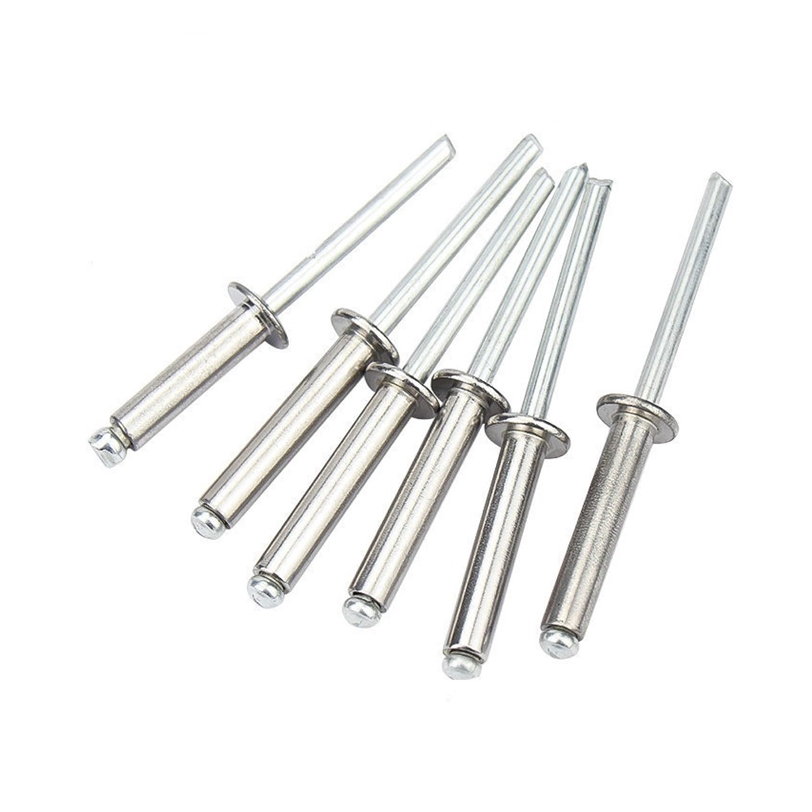 Aluminium Blindniet,FlanscheKlappnieten, Blindnieten aus Aluminium, M2,4, M3,2, M4, M4,8, Rundkopf, 6 mm, 50 Stück(M4-25mm)