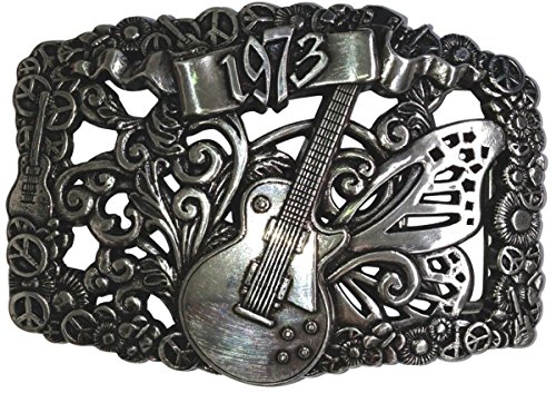 BELTINGER Gürtelschnalle Gitarre von 1973 4,0 cm | Buckle Wechselschließe Gürtelschließe 40mm Massiv | Wechselgürtel bis 4cm | Silber