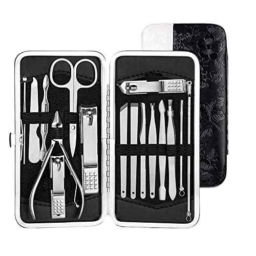 OPKDE Professionelles Nagelschneider/Pediküre-Scheren-Set, Edelstahl, Adlerhaken, tragbar, Maniküre, Nagelknipser, Werkzeug-Set, 4–23 Stück (Lvory)