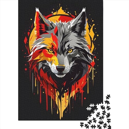 1000-teiliges Puzzle für Erwachsene und Teenager. Fantasy Strange Wolf für Erwachsene. 1000-teiliges Puzzle-Geschenk ganze Familie und die (Größe: 75 x 50 cm)