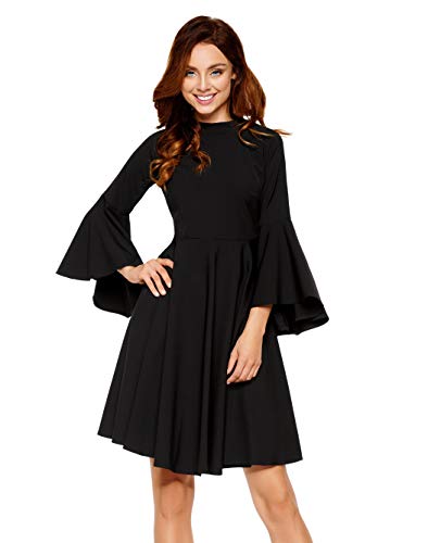 Lemoniade Damen modisches Winter- / Herbstkleid Langarm (Made in EU), Modell 2 Schwarz, Gr. M