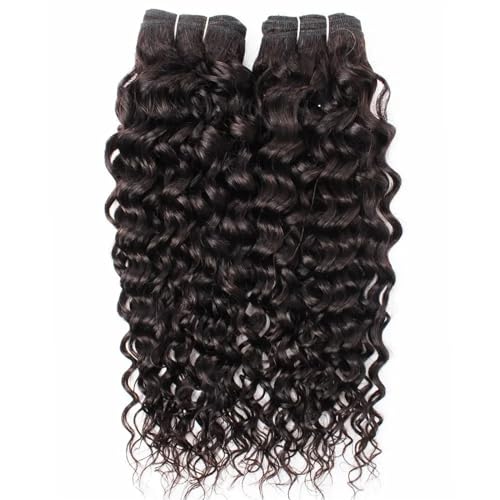 Human Hair Bundles Wasserwellen-Bundles, Original-Menschenhaar, 95 g pro 12A, hochwertige brasilianische Webhaarverlängerungen, 1/2/3 Bundles, reines Haar human hair weave (Color : Water Wave Bundles