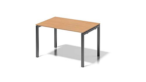 BISLEY Cito Schreibtisch, 740 mm höhenfixes U, H 19 x B 1200 x T 800 mm, Metall, Bc334 Dekor Buche, Gestell Anthrazitgrau, 80 x 120 x 85 cm