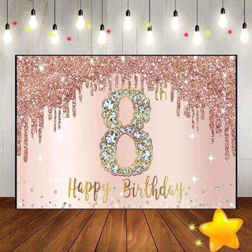 Alles Gute zum 8. Geburtstag Geschlecht Enthüllen Party Banner Foto Prinz Spielautomat Kuchenständer Dekoration Taufe Dekoration 350x230cm