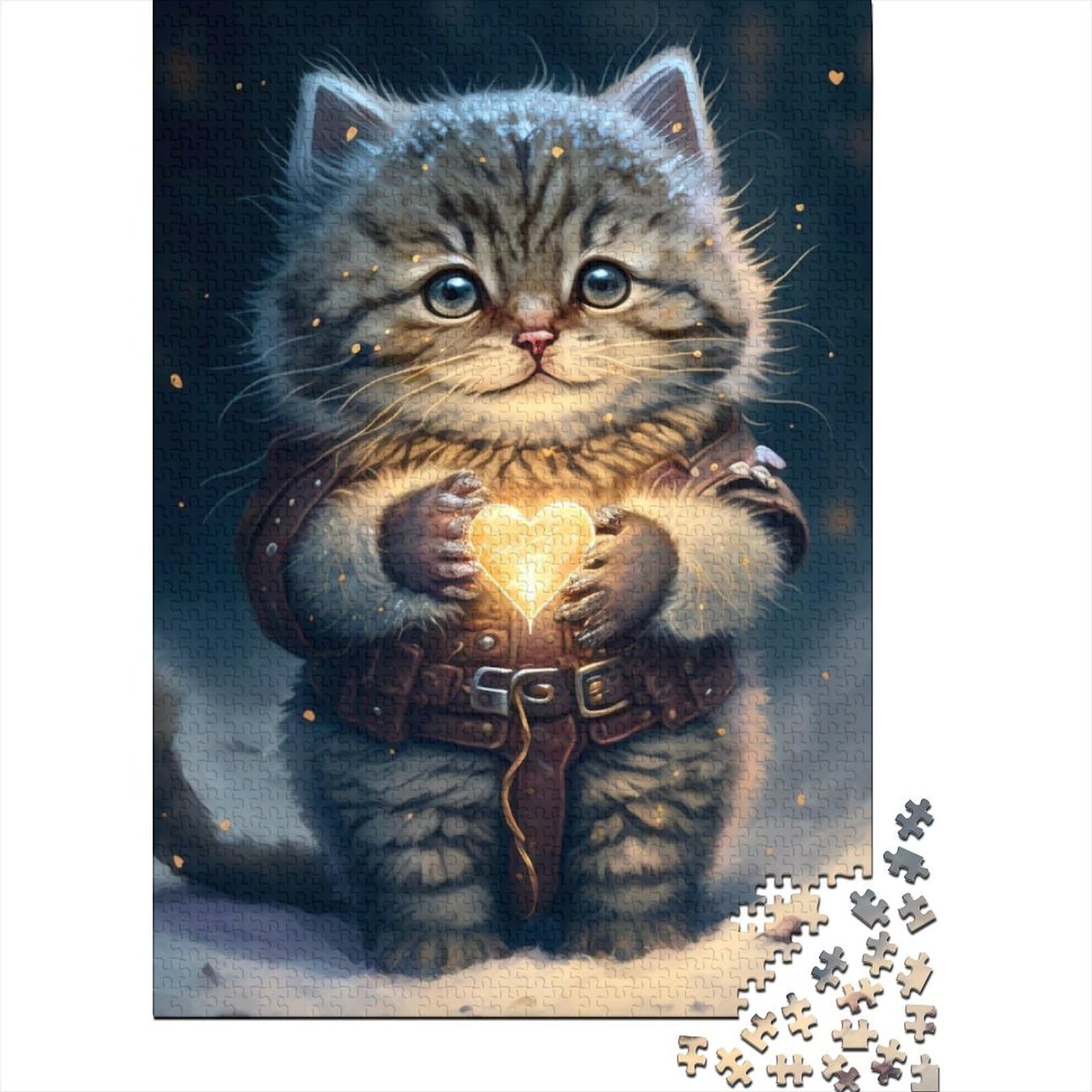 Kunstpuzzle für Erwachsene, 500 Teile, Kunst, Bunte Katzen, Holzpuzzle für Erwachsene, Puzzles für anspruchsvolle Puzzlespiele und Familienspiele (Größe 20,47 x 14,96 Zoll)