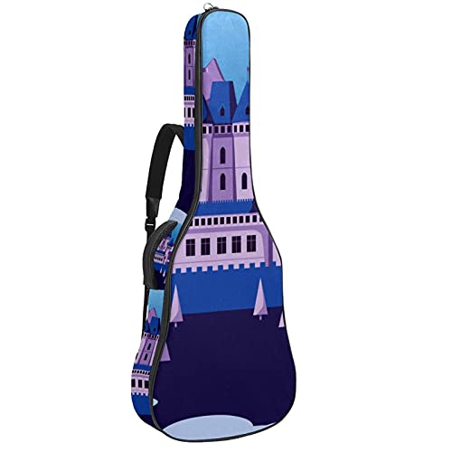 Gitarrentasche Schutz- und Transporttasche für akustische und klassische Gitarren wasserfest und gepolstert Schlosslandschaft 108.9x42.9x11.9 cm