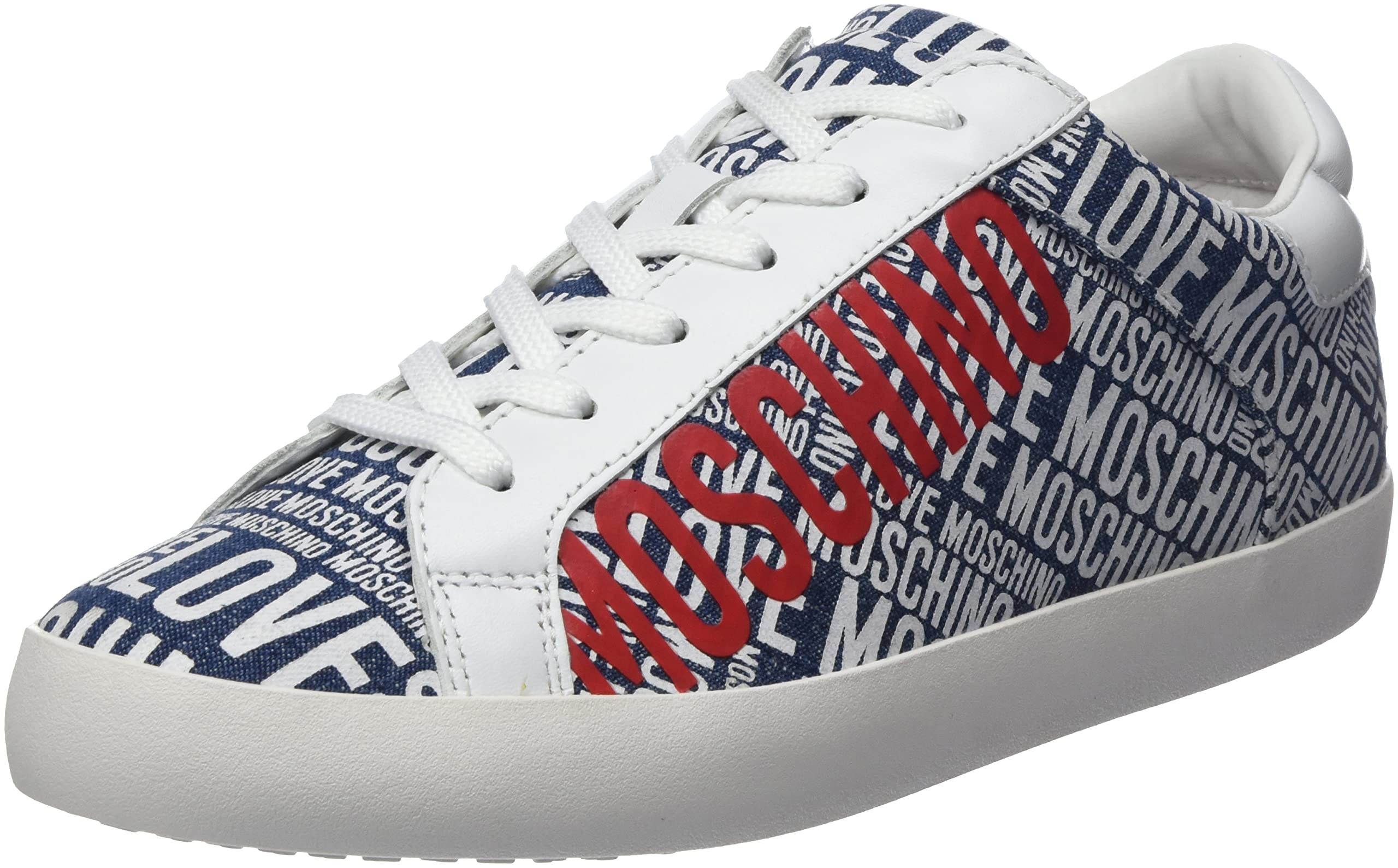 Love Moschino Damen Sneaker Oxford-Schuh, blau, 37 EU