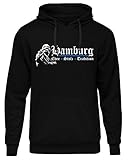 Hamburg Ehre & Stolz Männer und Herren Kapuzenpullover | Fussball Sport Ultras Geschenk | M1 FB (M)