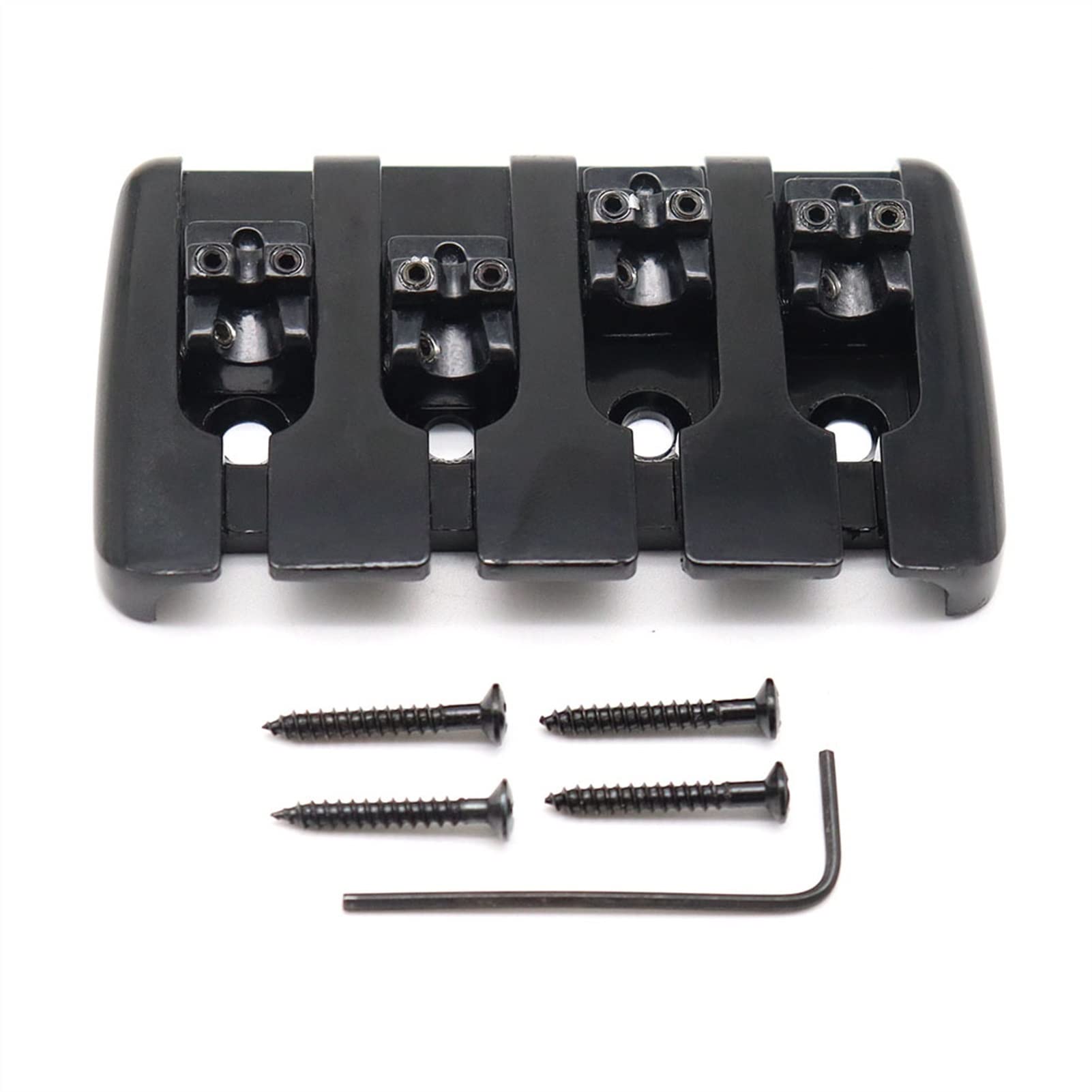 1Set E-Gitarren-Bridge 4 String Bass Gitarre Bridge Top Load Mit Schrauben Chrom/Schwarz Gitarrebrücke(1set Black)