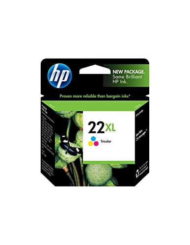 HP 22XL Farbe Original Druckerpatrone mit hoher Reichweite für HP Deskjet 3940, D1530, D2360, D2460, F2180, F2224, F380, F4180; HP Officejet 4315, 4355, 5610, 5615; HP PSC 1410, dreifarbig