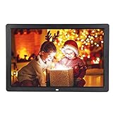 17 Zoll HD Digital Photo Bilderrahmen, Digitaler Fotorahmen, Unterstützt Musik/Video/Kalender/Wecker, für Home Dekor, Fashion Crafts, Urlaub Geschenke(Black)