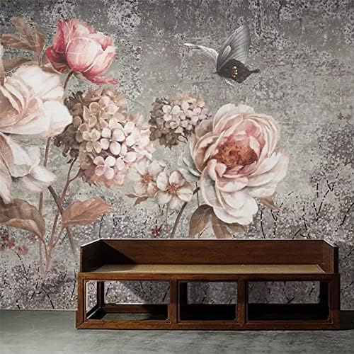 XLMING Vintage Ölgemälde Blume 3D Tapete Home Dekoration Wohnzimmer Sofa Schlafzimmer Tv Hintergrund Wand-350cm×256cm