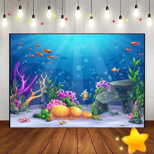 hai Korallenriff Unter dem Meer Hintergrund Foto Dekoration Fotografie Hintergründe Party Baby Dusche Banner Geburtstag 350x230cm