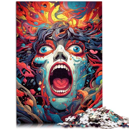 Puzzles Bunte Psychedelia Psychedelischer Wunder, 1000 Puzzles für Erwachsene, Holzpuzzle, Puzzlespiel, Heimkunstdekor, Weihnachtsgeburtstagsgeschenke (50 x 75 cm)