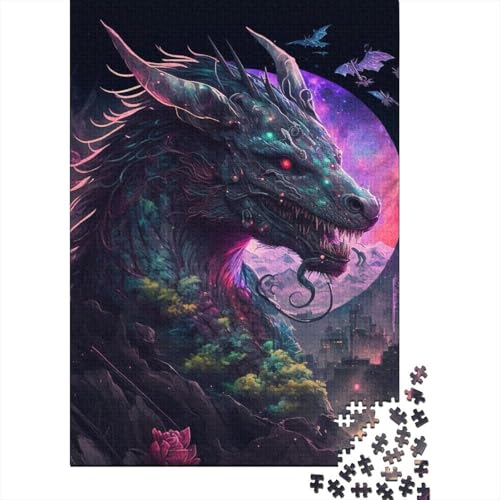 Drachenpuzzle für Erwachsene und Jugendliche, 500 große Teile, für Erwachsene, anspruchsvolles Puzzlespiel und Familienspiel, 52 x 38 cm