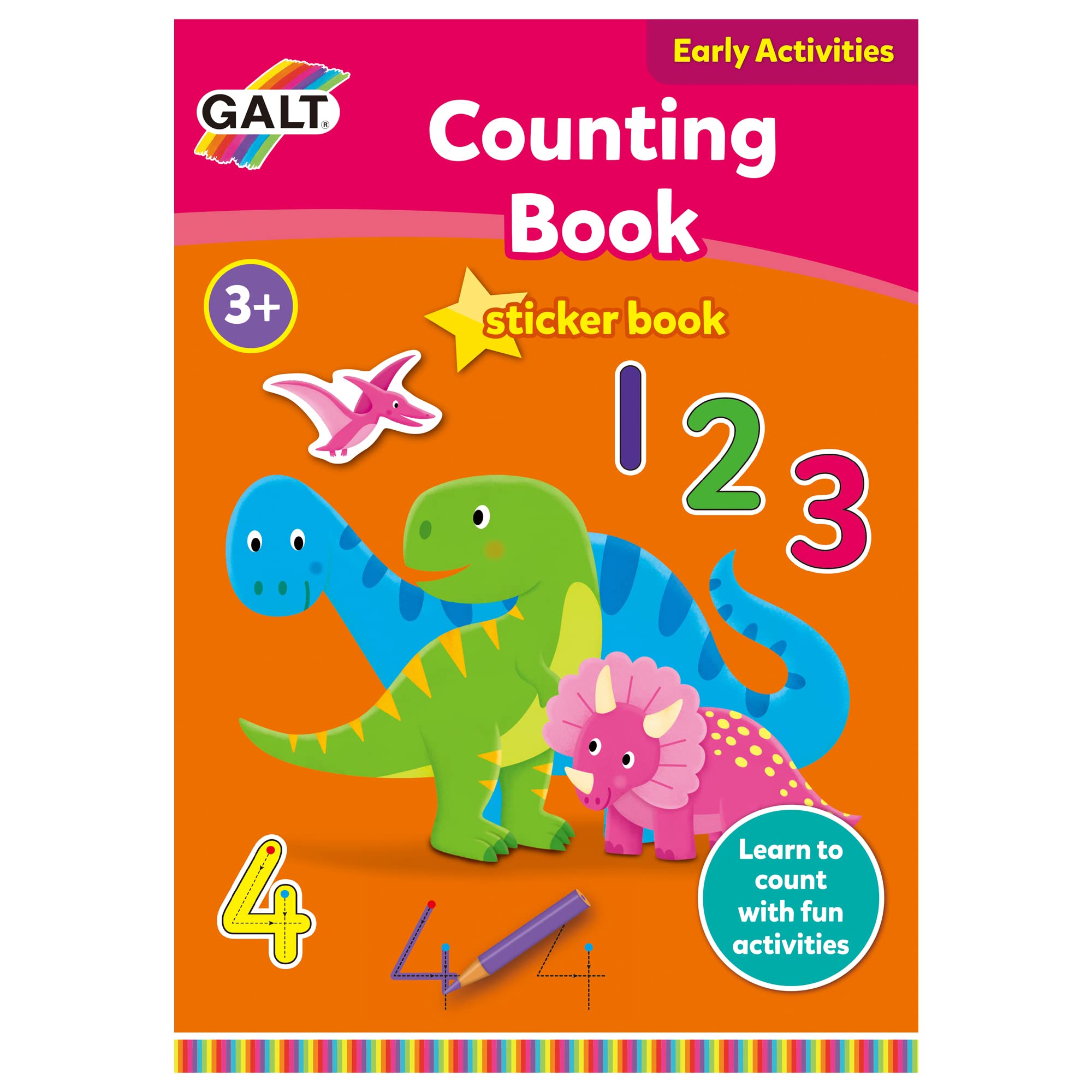 Galt Toys, Early Activities - Counting Book, Home Learning Activity and Sticker Book, Ages 3 Years Plus