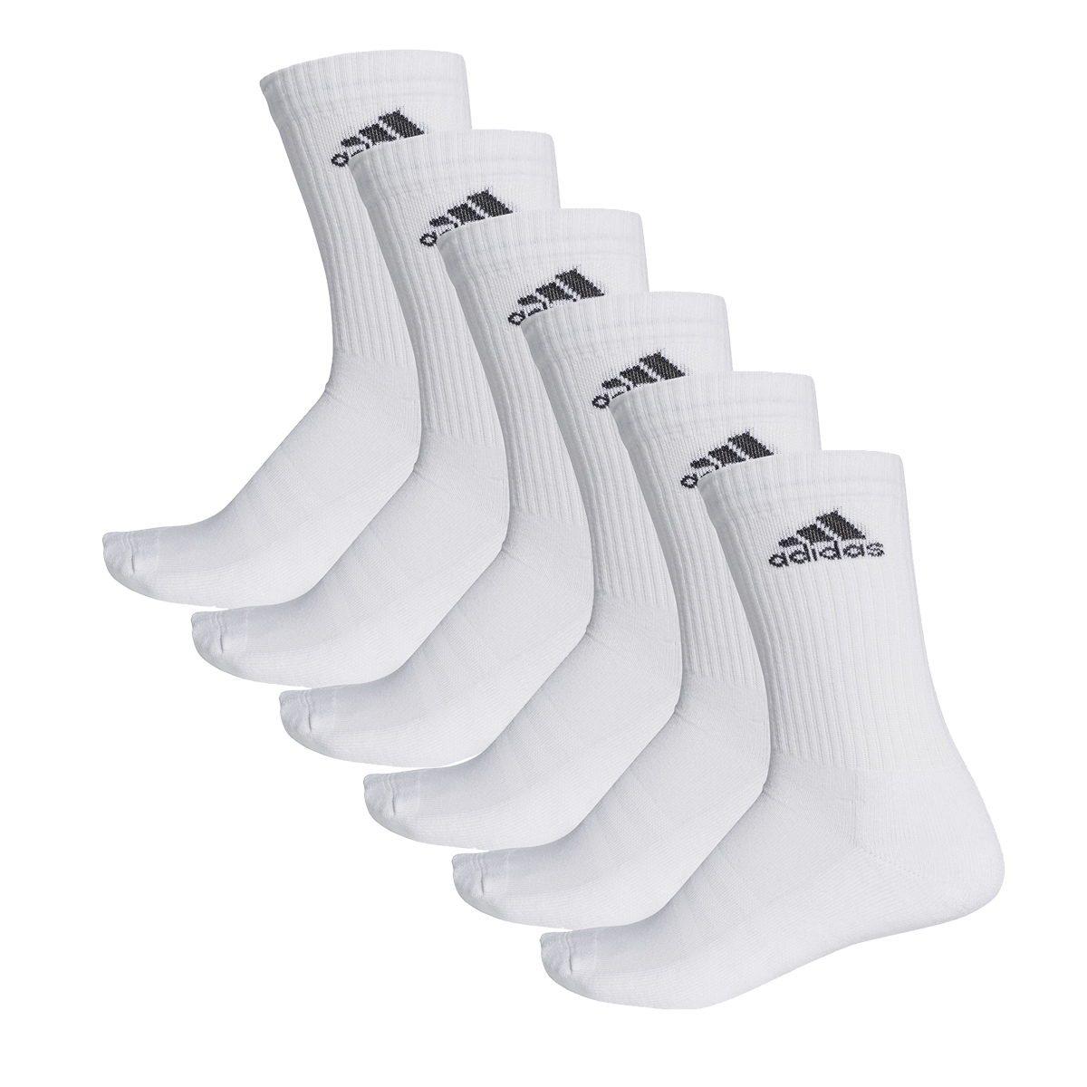 adidas CUSHIONED CREW Tennissocken Sportsocken Damen Herren Unisex 9 Paar, Farbe:White, Socken & Strümpfe:49-51