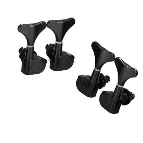 Strings Tuning Pegs Mechaniken Für Gitarre 4 Stück Bass-Stimmwirbel, versiegelte Stimmschlüssel, Mechaniken, Mechaniken 2L2R/4L/4R für 4-Saiter-Bass (Color : Black 2R2L)