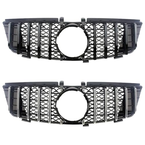 Frontgrills Für Benz W164 ML-Klasse 2005-2008 Silber/Schwarz Auto Vorderen Stoßfänger Racing Grill Billet Grille Abdeckung Front Bumper Grille(Schwarz)