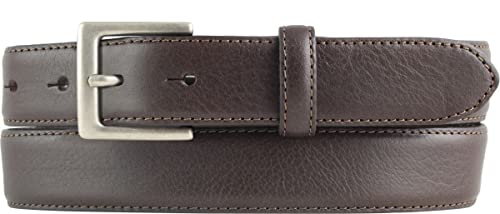 BELTINGER Hochwertiger Gürtel aus Vollrindleder 3,0 cm | Bombierter Ledergürtel Herren 30mm | Herren-Gürtel made in Italy | Braun 115cm