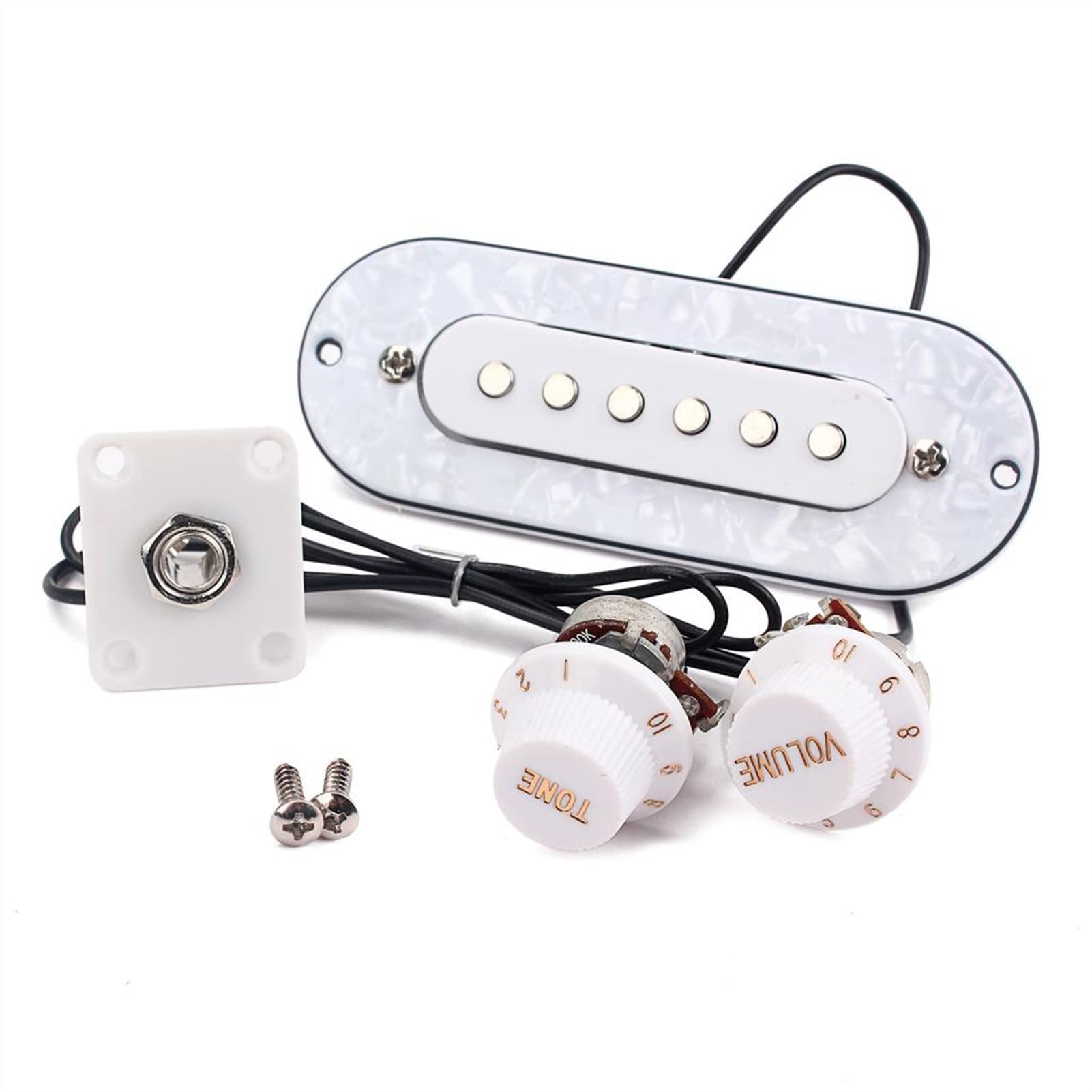 ZENGXUE 1 Set Prewed Bridge Pickup Mit Weißem Pickguard-Volumen-Tonknopf Für Elektrische/Akustische/Klassische Gitarre Humbucker Tonabnehmer Set