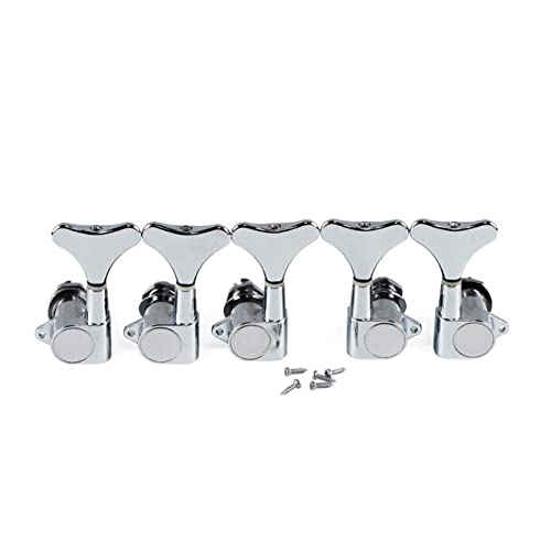 Gitarren Stimmwirbel Satz Von 5 Stücke Bass Maschinenköpfe Tuning Pegs Tuner Tasten 2L3R / 2R3L. Für Elektrische Bass 5-Saiten (Color : 3L2R Chrome)