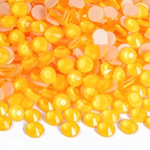 Bulk Flatback Strasssteine, Kristall Hotfix, 1440 stücke Glitter Neon Hot Fix Strass Strass Diamant DIY Nähzubehör Kristalle Diamantes(Orange Yellow,SS8)