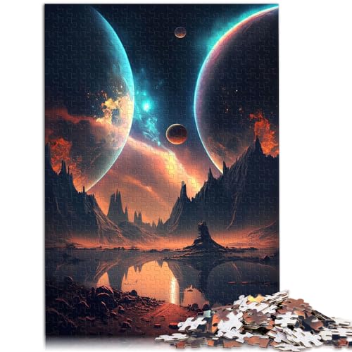 Puzzle | Puzzles Twin Planets Landscape Jigsaws 1000 Teile für Erwachsene. Das Holzpuzzle ganze Familie und die 1000 Teile (50 x 75 cm)