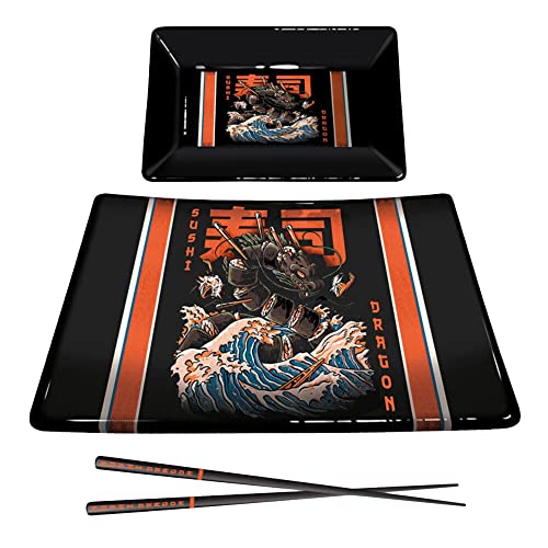 Pyramid International Illustrata Sushi-Set (Sushi-Drachen-Design) in Geschenkbox – Offizieller Merchandise-Artikel