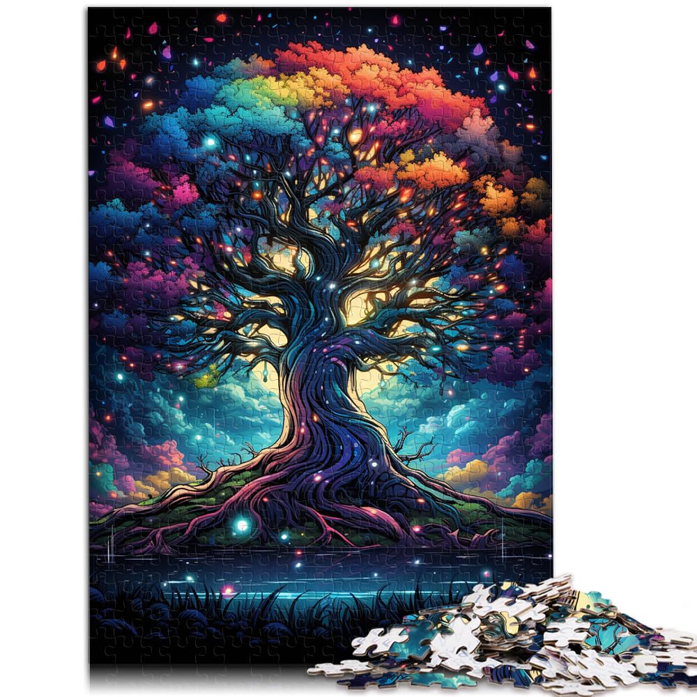 Puzzles Der farbenfrohe psychedelische Lebensbaum 1000-teiliges Puzzlespiel Teil ist einzigartig - Anspruchsvolles, unterhaltsames Familienspiel 1000 Teile (50 x 75 cm)