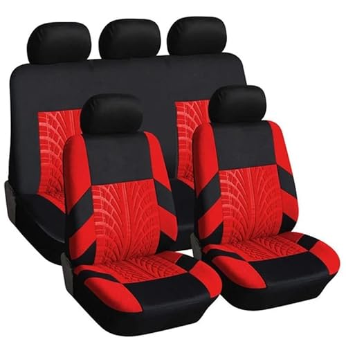 FUJIUM Sitzbezüge Auto Set für Ford Ecosport 2018-2023, Fit Komplettset Autositzschoner, Autositzbezüge Set, Auto-Zubehör Innenraum, Auto-Schonbezüge,C/RED