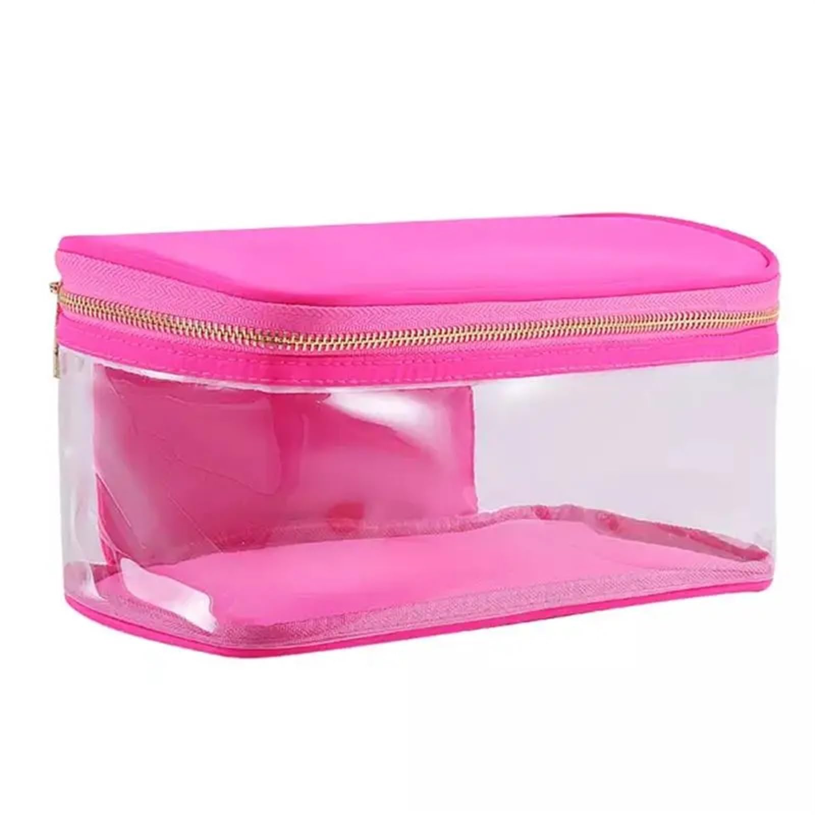 Transparenter Kulturbeutel 8 Farben Modische Damen-Make-up-Tasche aus PVC, wasserdicht, Nylon, Kulturbeutel, Reisetasche, transparente Kosmetiktasche, klassische transparente Tasche mit offener Oberse