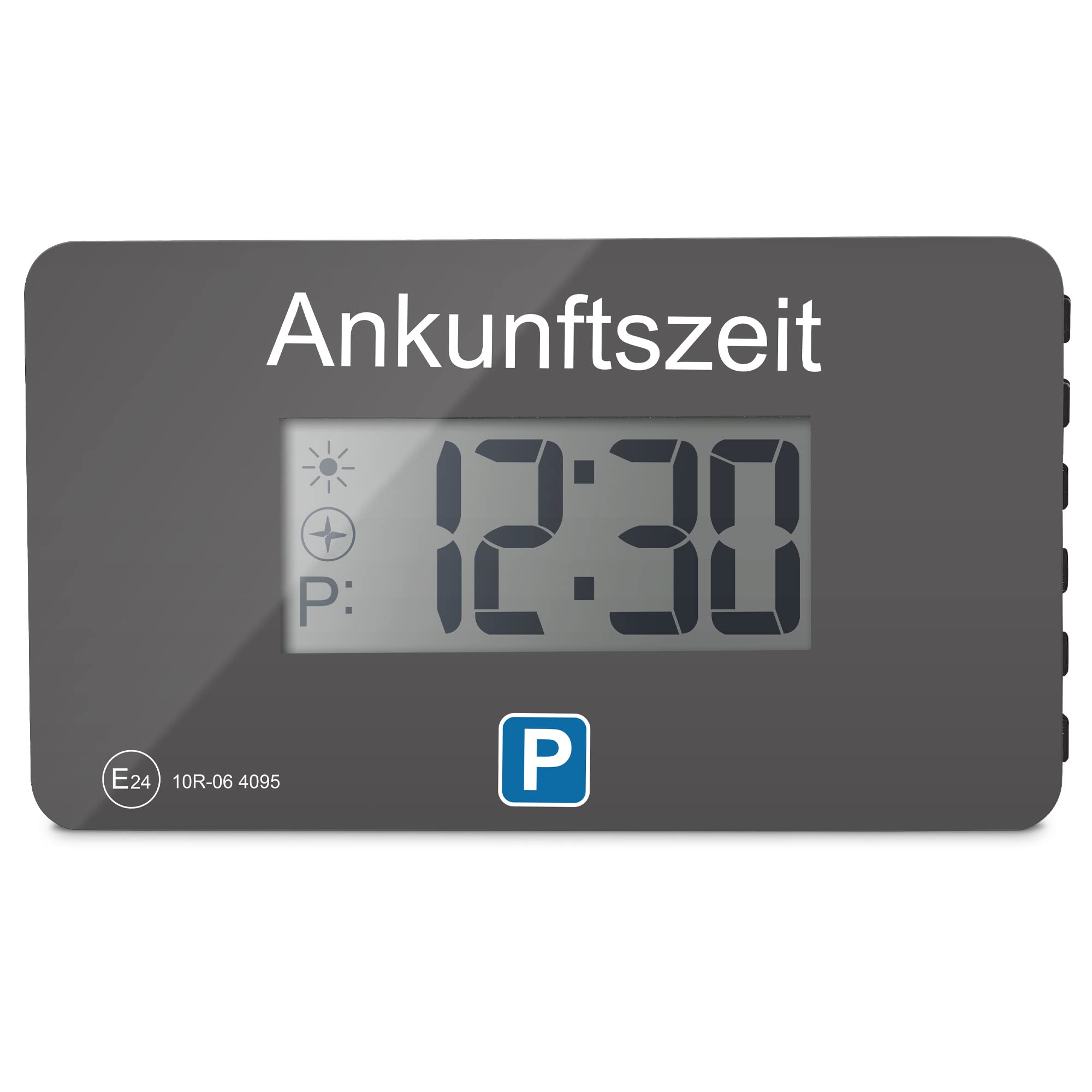 Parkwächter V1 automatische Parkscheibe gemäß der Straßenverkehrsordnung, Digitale Parkscheibe für das Auto, elektronische Parkuhr, grau, 105 x 60 x 13 mm