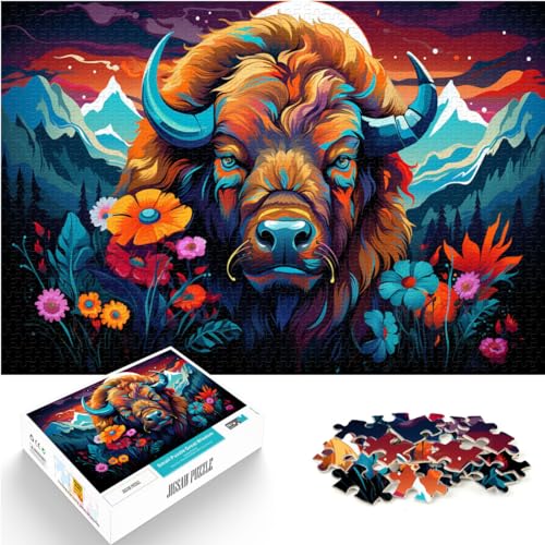 Puzzle für Bison, Puzzle für Erwachsene, 1000 Teile, Holzpuzzle, Spielzeug, Puzzle, Lernspiele, Stressabbau-Puzzle, 1000 Teile (50 x 75 cm)