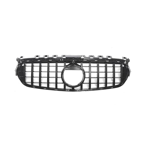 Frontspoiler Lippe Für Benz Für B-Klasse W247 2020 2021 2022 GT R Style Silber/Schwarz Auto Obere Stoßstangenhaube Mesh Grid Frontgrill Racing Grills Frontstoßstange Spoiler(Schwarz)