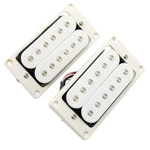 Reinweißes Humbucker-Tonabnehmer-Ersatzteilset für E-Gitarre, solide Stangen, Kunststoffspule Single-Coil-Tonabnehmer